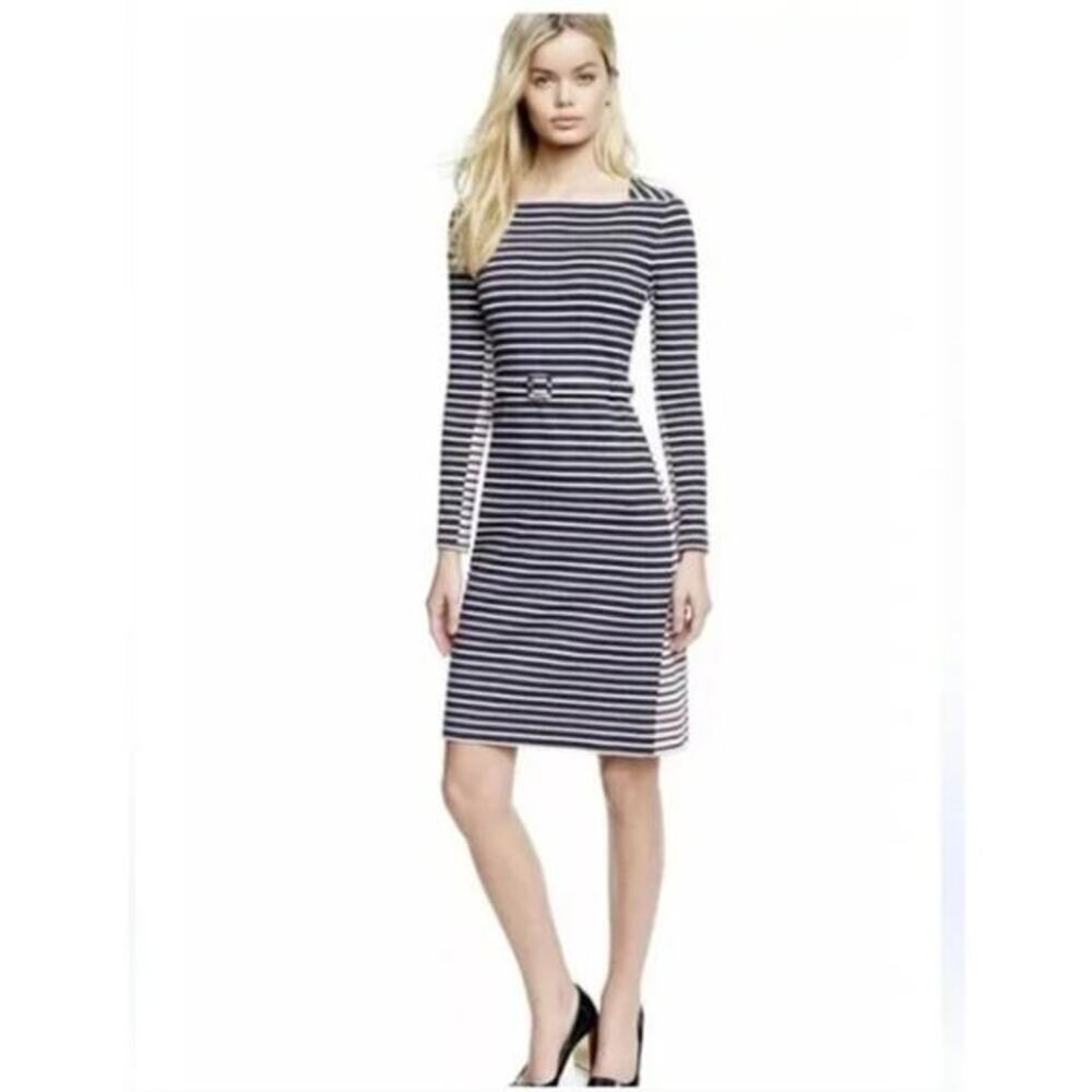 Tory Burch Callan Striped L/S Dress, Size M (no belt included)